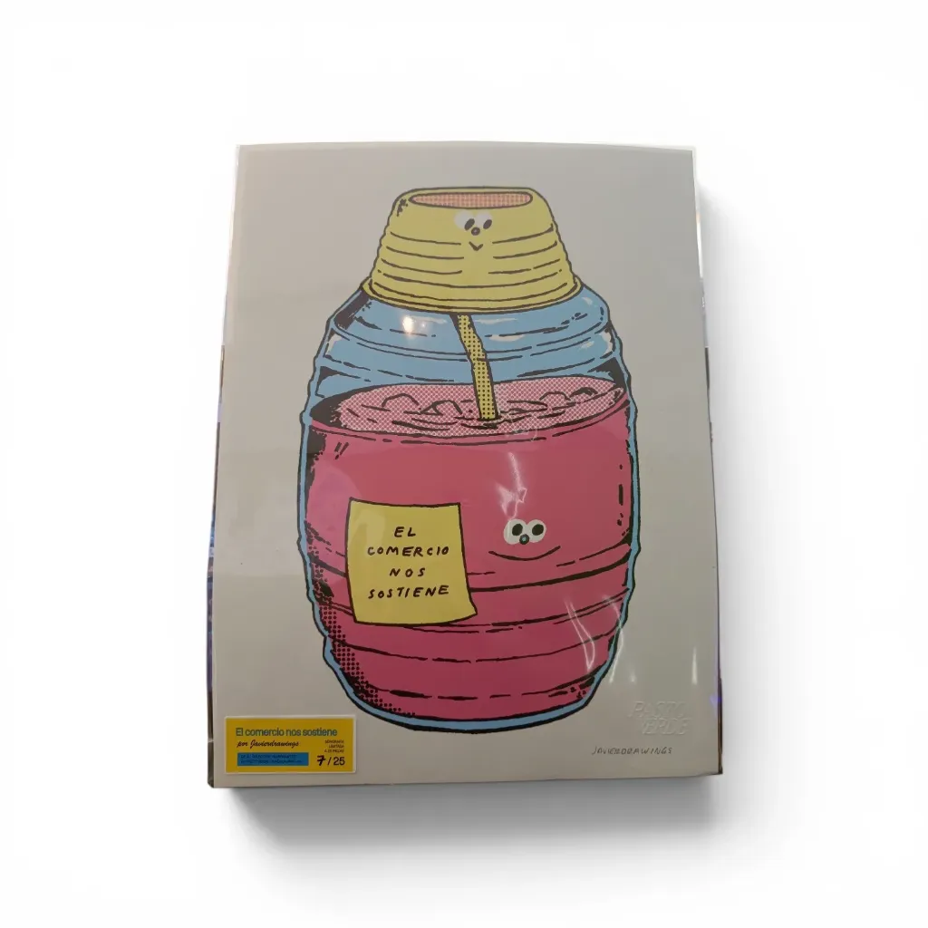 JAVIER DRAWINGS "EL COMERCIO NOS SOTIENE" SERIGRAFIA