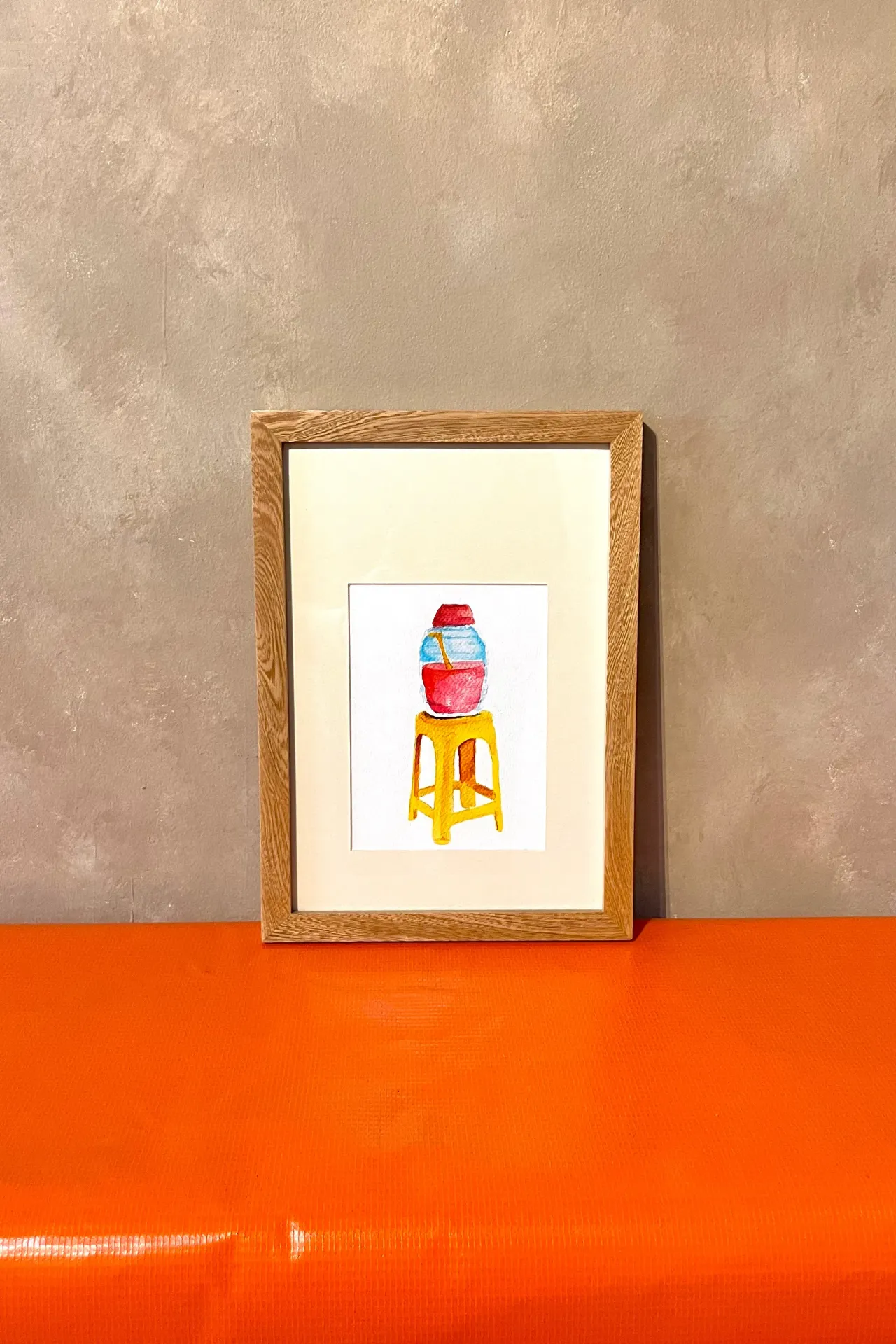 JAVIER DRAWINGS "BANQUITO AMARILLO" ENMARCADO