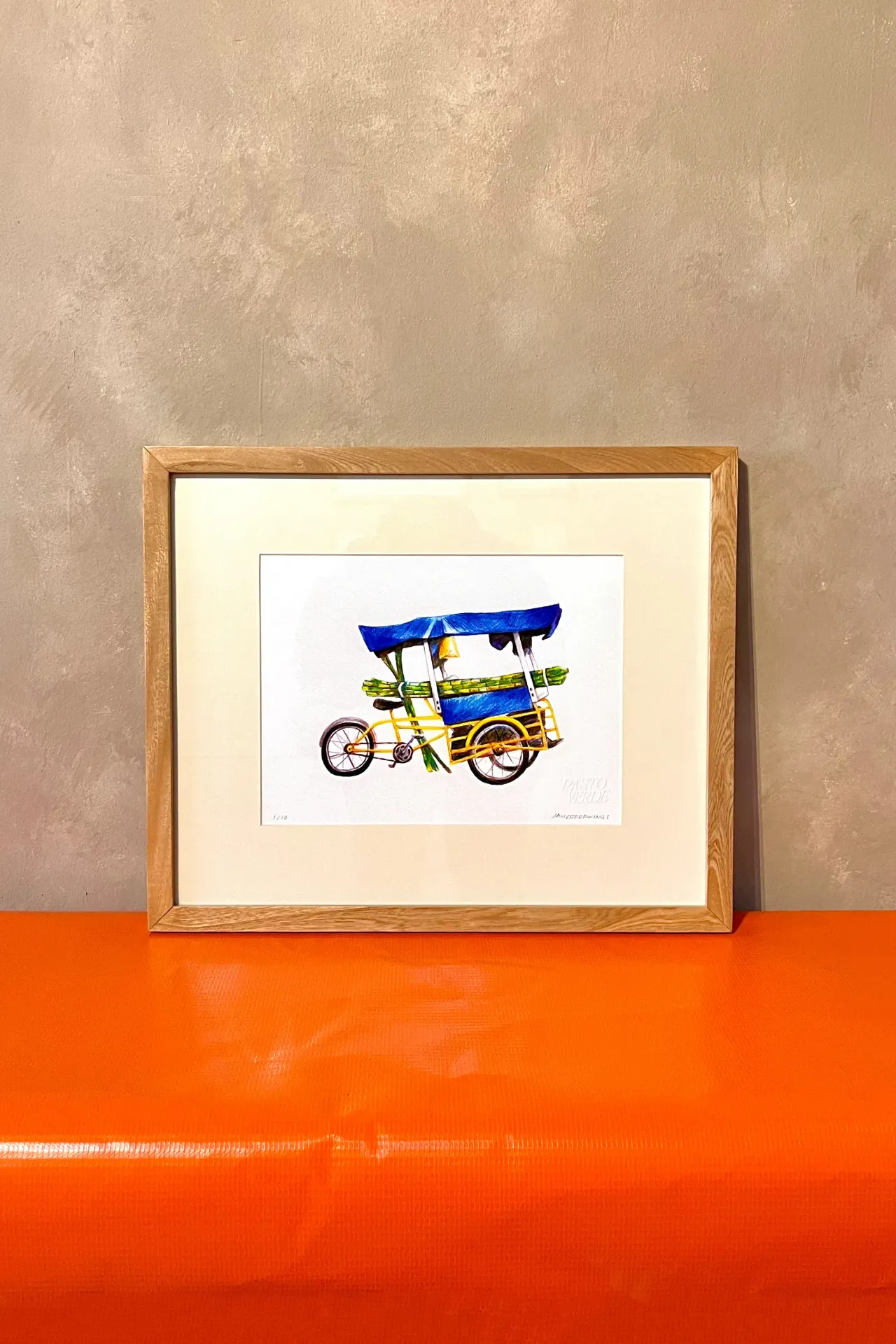 JAVIER DRAWINGS "CARRITO DE CAÑAS" ENMARCADO